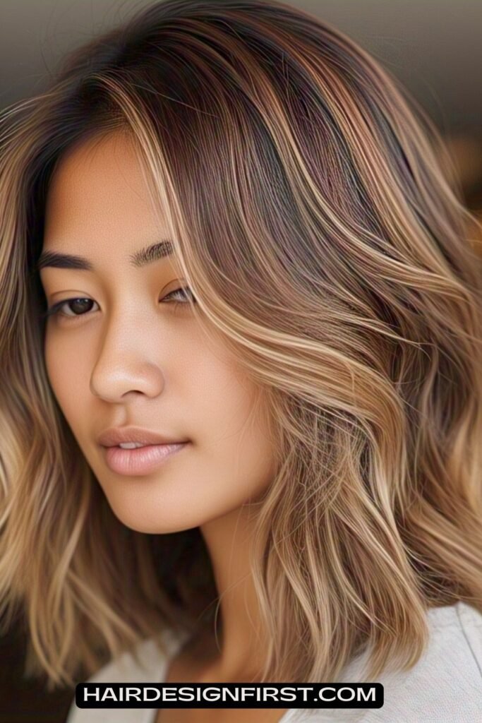 Layered Lob with Face-Framing Highlights