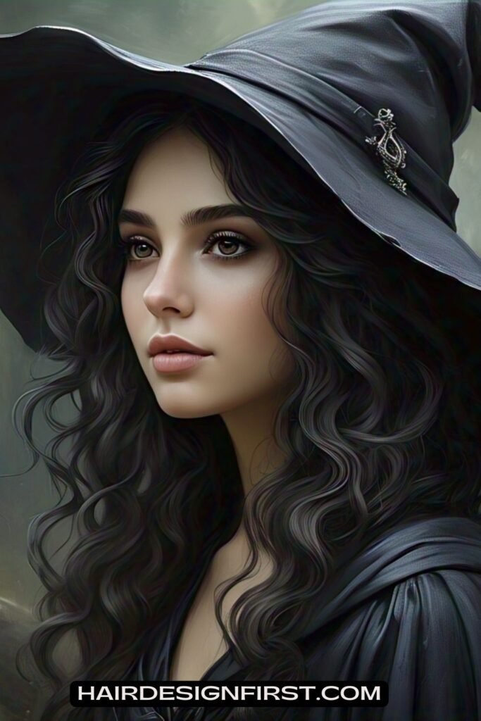 Loose Curls with a Witch Hat