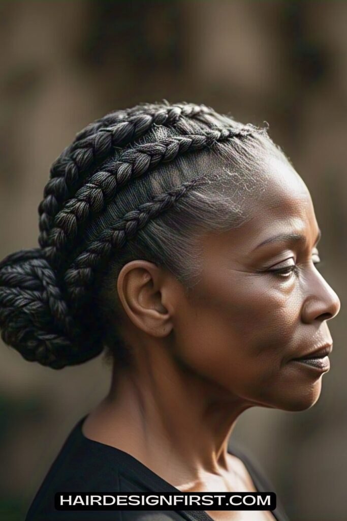 Low Bun Braided Updo