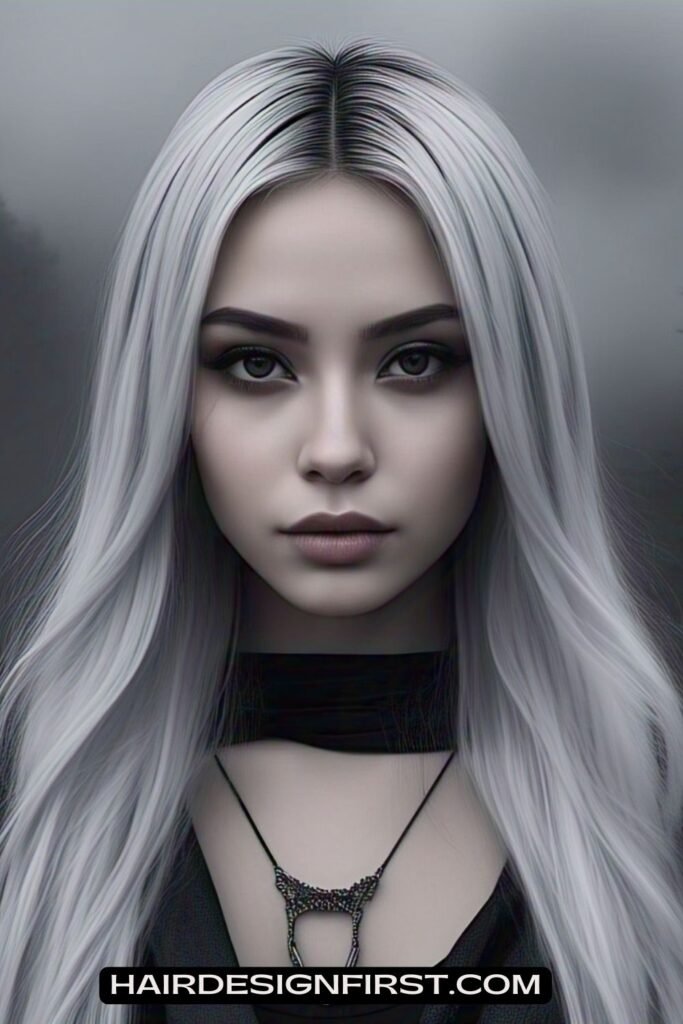 Platinum Blonde with Dark Roots