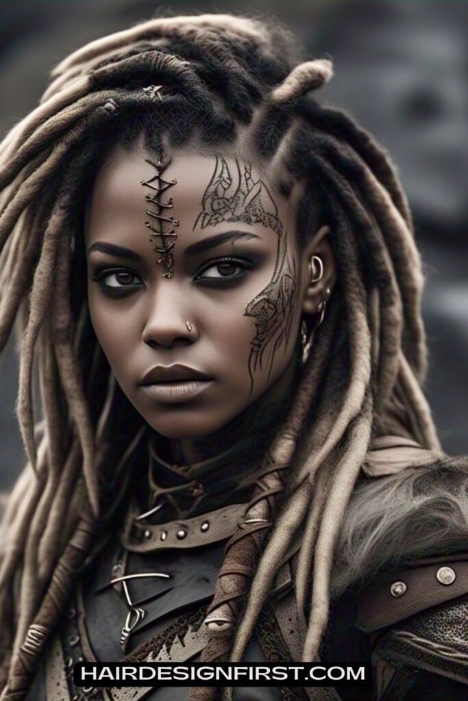Short Dreads with Viking Accessories