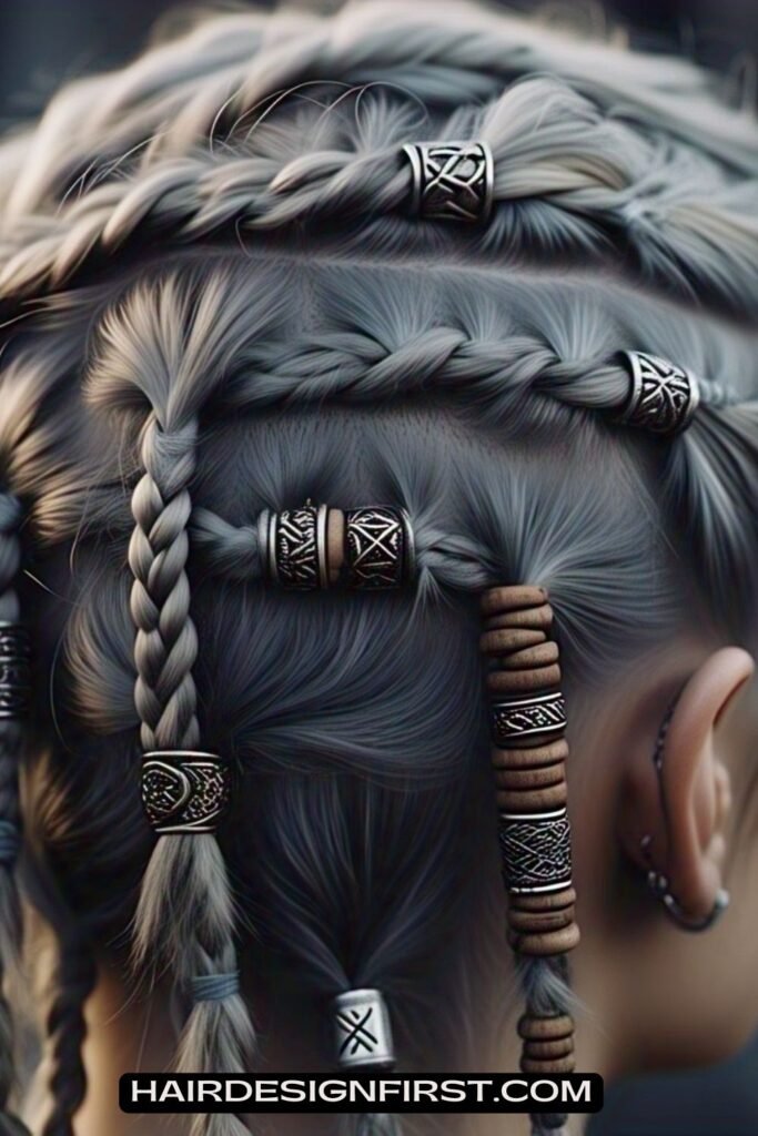 Short Hair with Beaded Braids