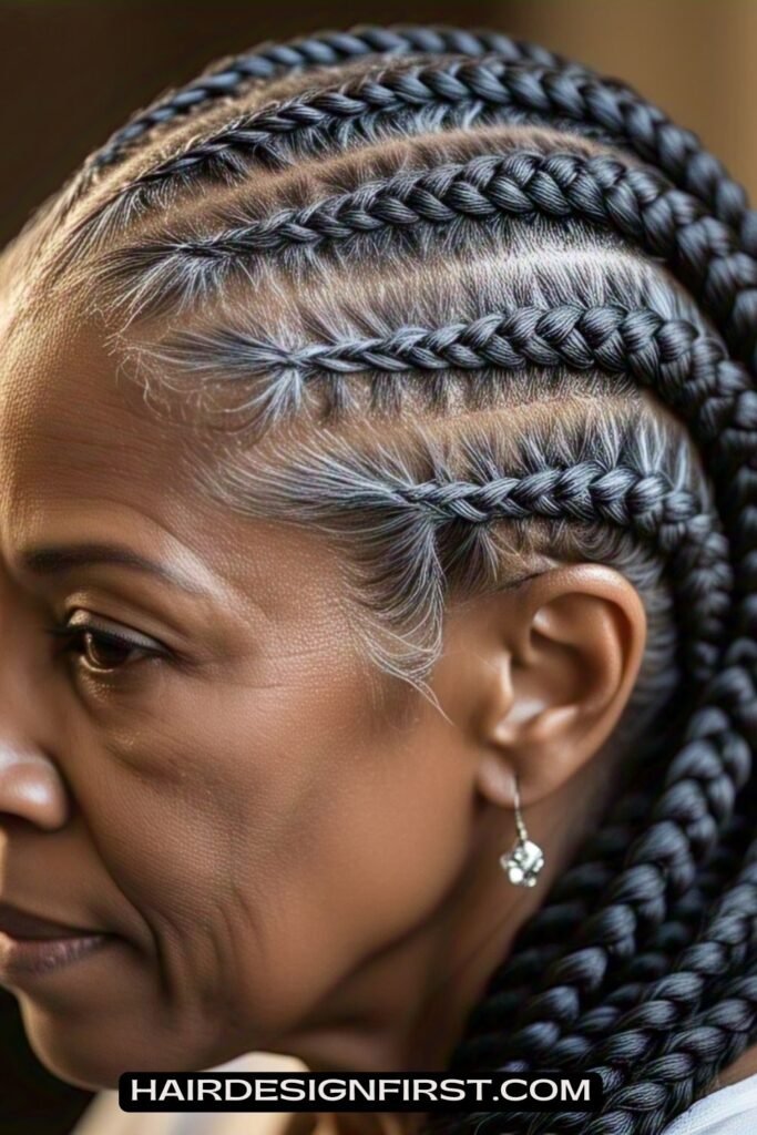 Side-Swept Cornrows