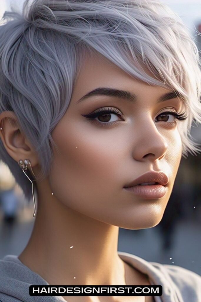 Silver Pixie Cut