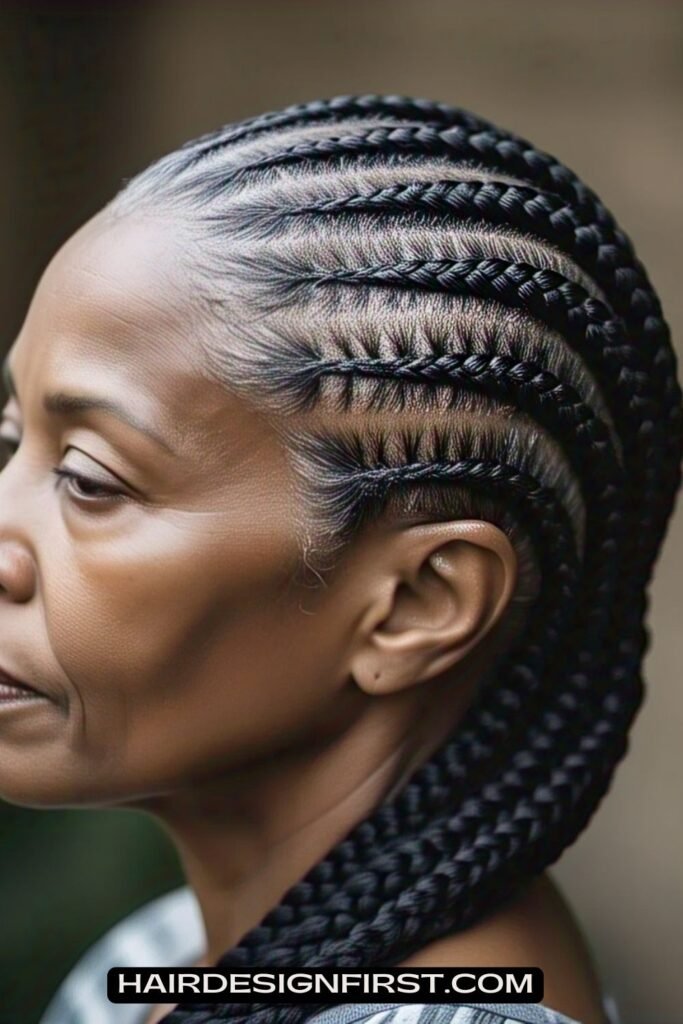 Straight-Back Cornrows