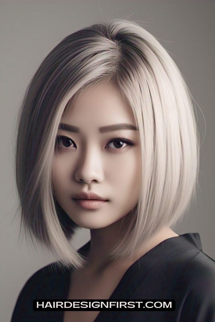 Ash Blonde Angled Bob