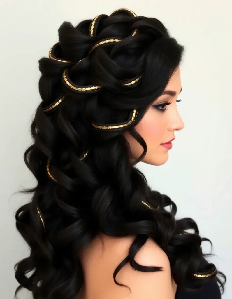 Black and Gold Goddess Waves