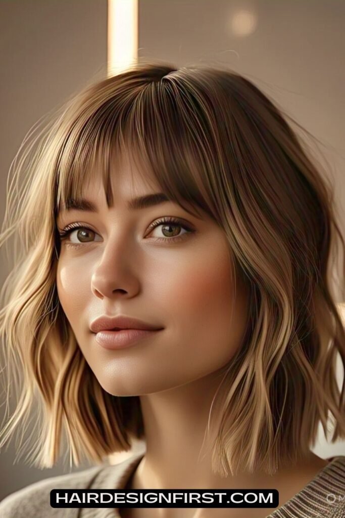 Bob with Curtain Bangs