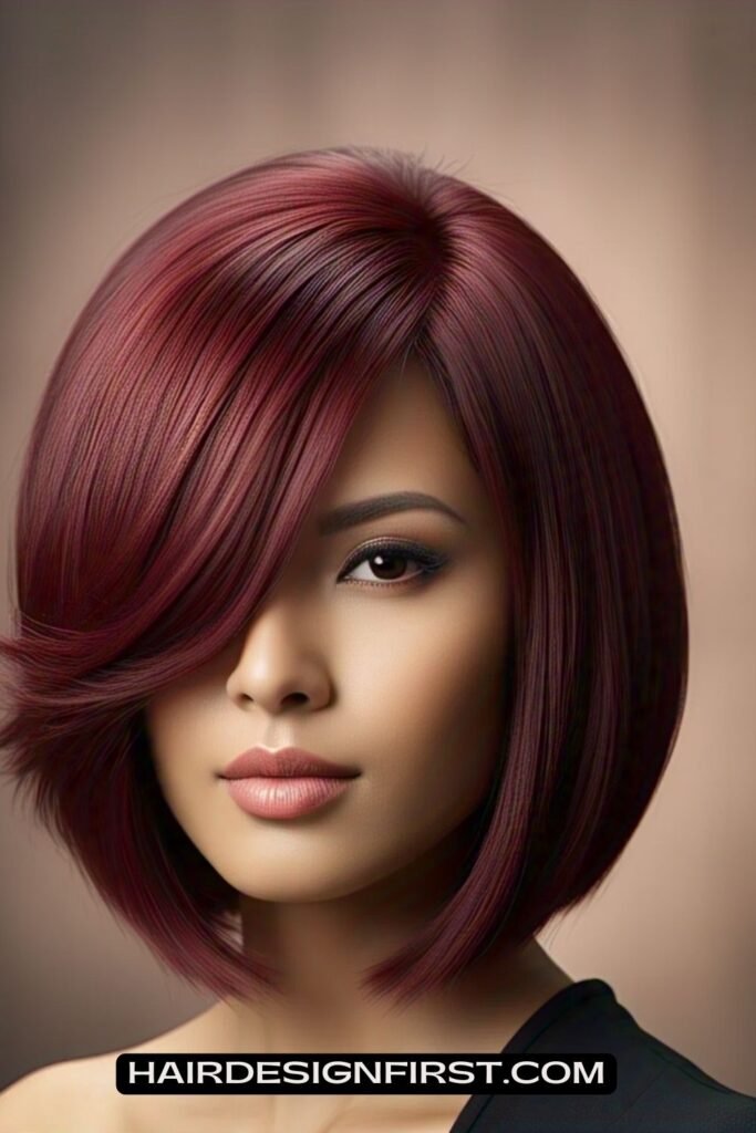Burgundy Stacked Bob