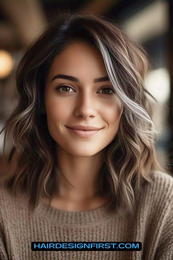 Chocolate Brown with Silver Peekaboo Highlights