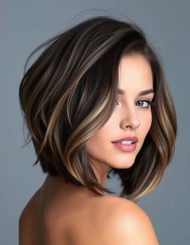 Choppy Bob with Root Smudge