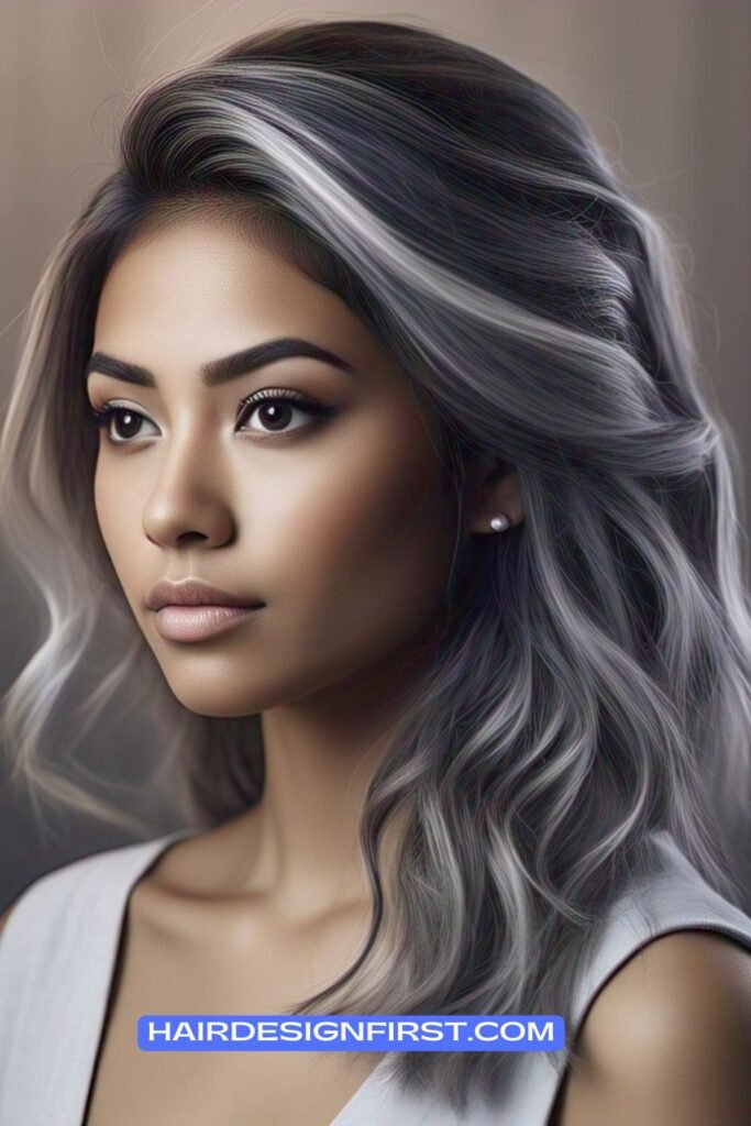 Cool-Toned Brown with Dusty Silver Highlights