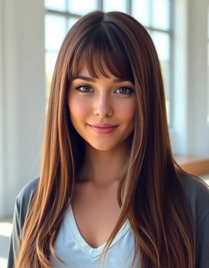 Curtain Bangs with Long Hair