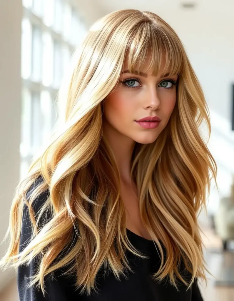 Feathered Layers with Curtain Bangs