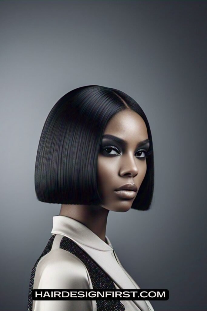 Jet Black Glossy Bob