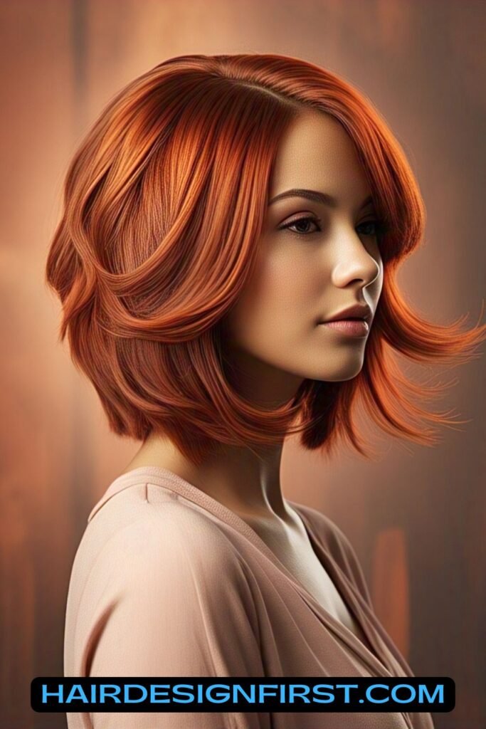 Red Copper Bob with Back Layers
