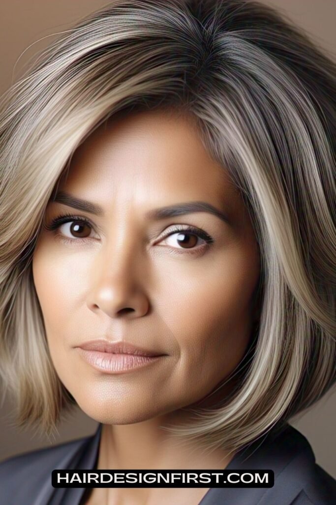Rounded Stacked Bob for Mature Women