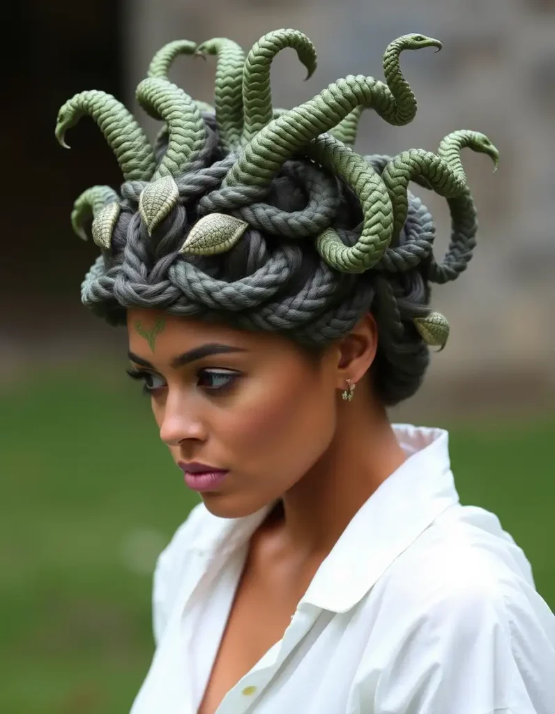 Sculptural Medusa Crown Hair