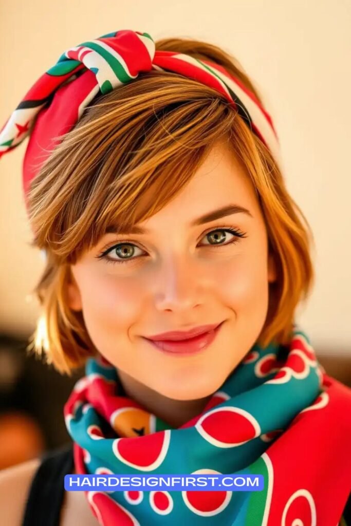 Short Hair with Scarf or Bandana