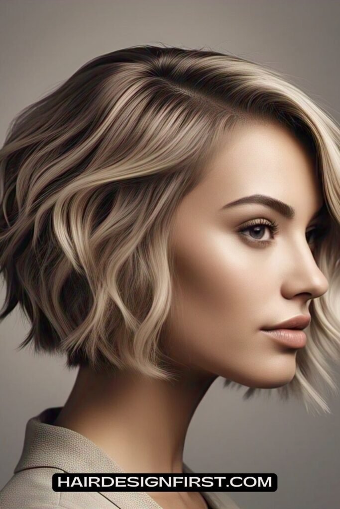 Side-Parted Stacked Bob