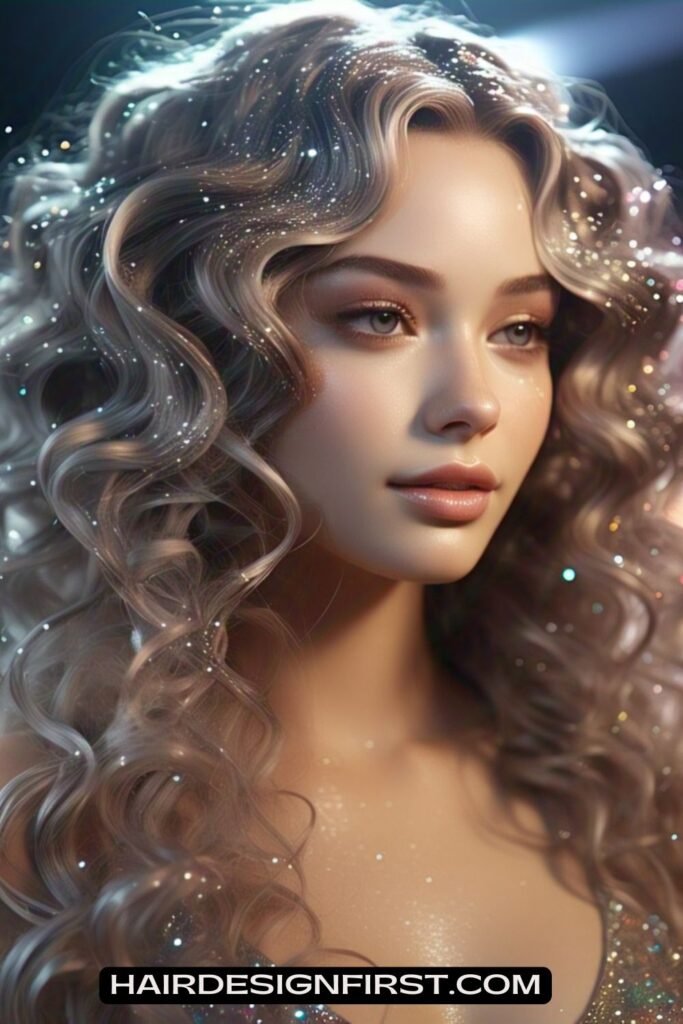 Spiral Curls with Glitter