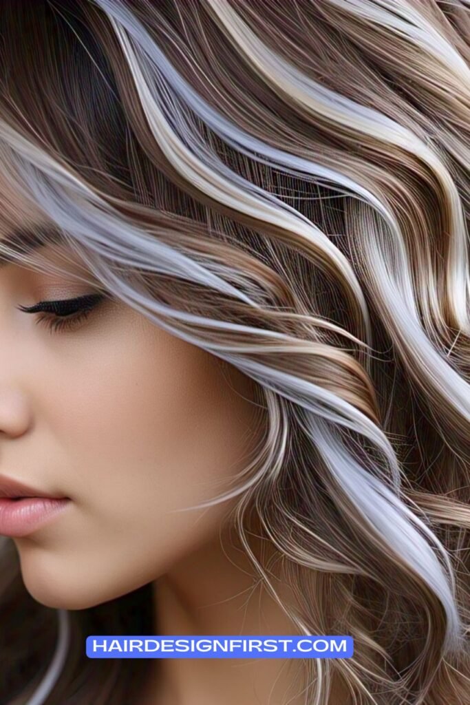 Warm Brown with Platinum Silver Contrast