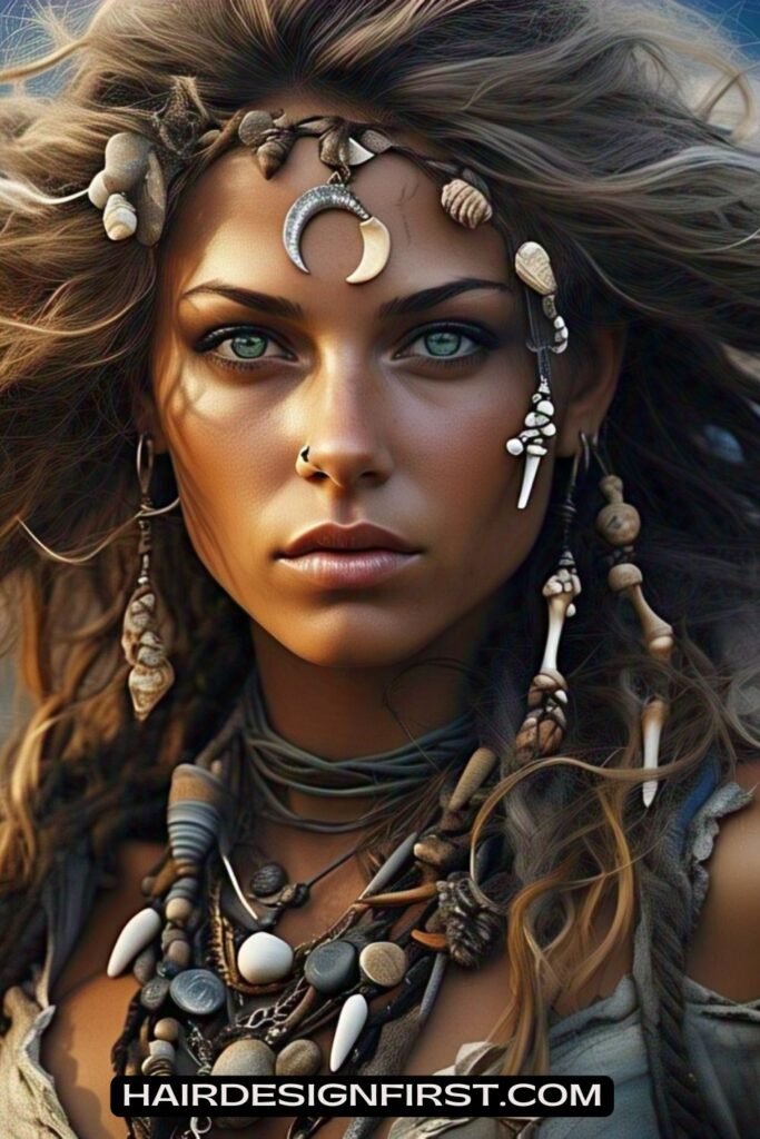 Wild Hair with Shells and Charms