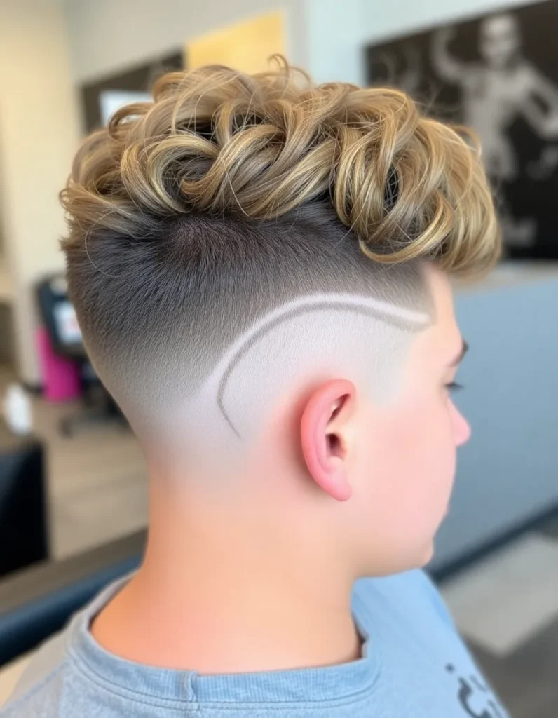 Curly Top with Line Design