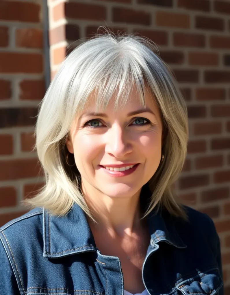 Shoulder-Length Layers with Bangs