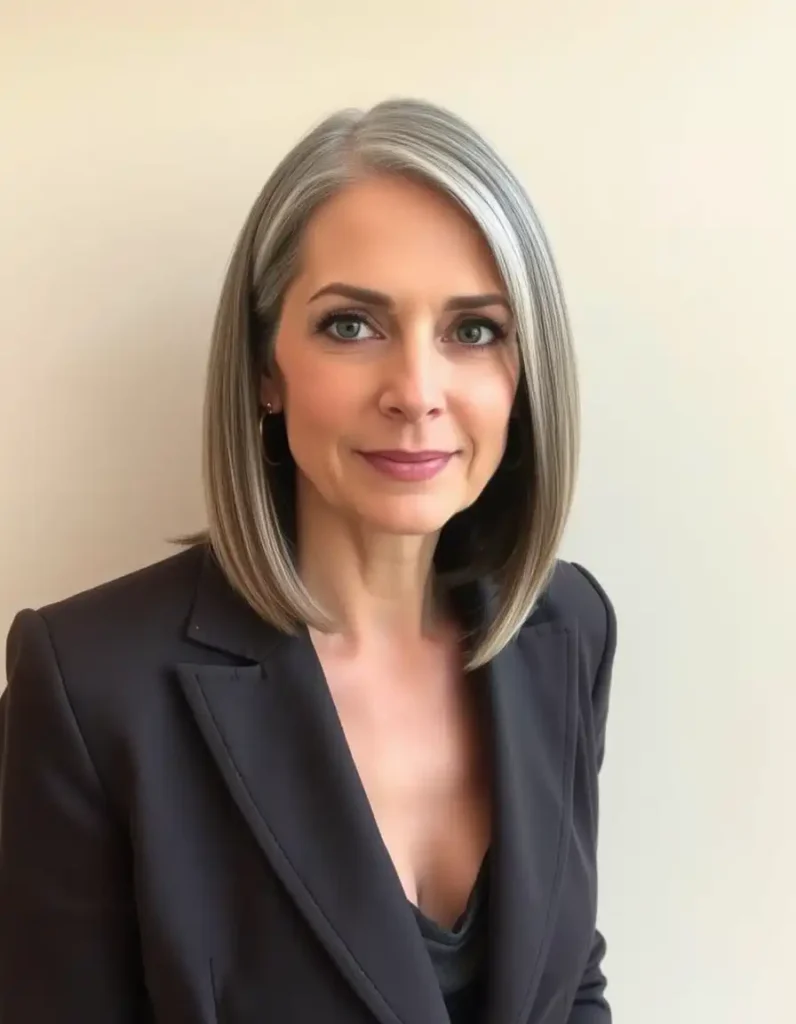Sleek Silver Lob (Long Bob)