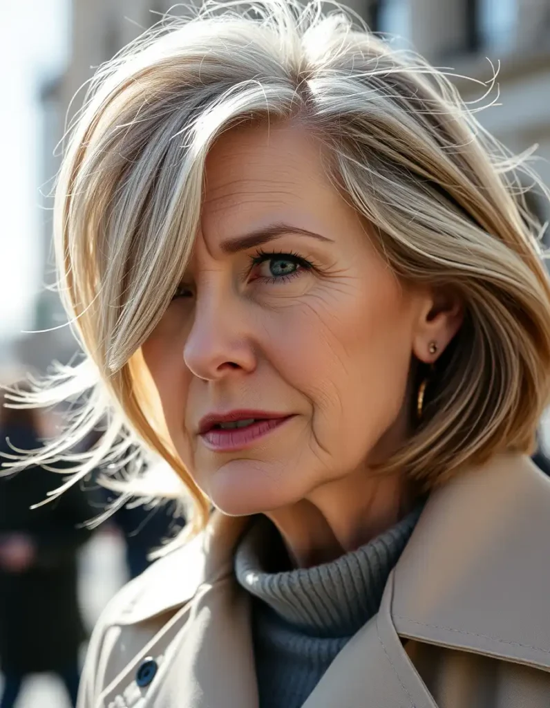 Soft Layered Lob with Side Part